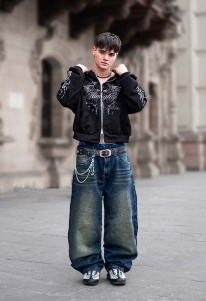 Pantalón baggy jean - oxido