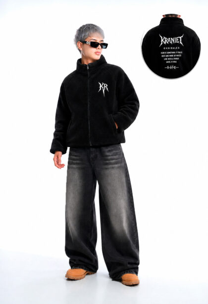 Pack Limitado: Jacket Carnero Negro Unisex + Pantalón Baggy Jean Acid wash Unisex